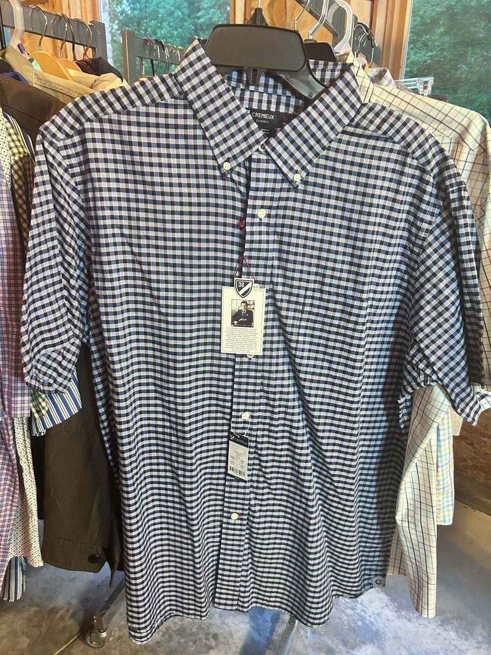Cremieux Classics XL Short Sleeve Gingham Button Down Shirt